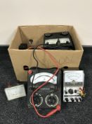 A box of assorted meters - two Avo,