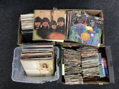 Four boxes of LP records and 7