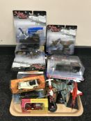 Five boxed Dinky Matchbox diecast vehicles and other assorted aircraft etc