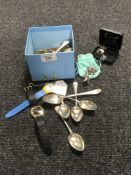 An Omega quartz wristwatch, together with a quantity of watches and costume jewellery, crowns,