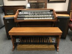 A teak cased Wersi Gamma digital DX-500 two manual organ,