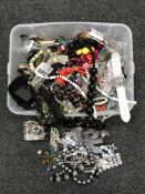 A box of sterling silver and costume jewellery