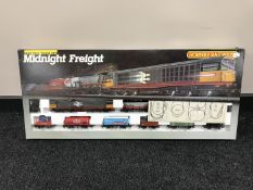 A boxed Hornby midnight freight electric train set