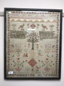 An early 20th century framed sampler