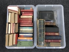 Two boxes of books - novels, cook book,
