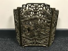 A carved Chinese table screen