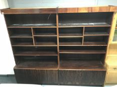 A Danish rosewood twin section bookcase CONDITION REPORT: This measures 221cm wide