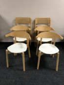 A set of four elbow chairs and a pair of folding chairs