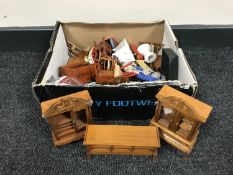 A box containing dolls furniture
