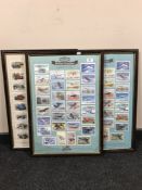 Three sets of framed Castella Panatellas cards,