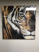 An acrylic on board depicting a tiger