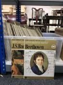 A box containing a good collection of The Great Musicians magazines containing LP's,