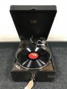 An HMV table top record player