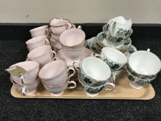 A tray of Queen Anne bone china tea service and one other