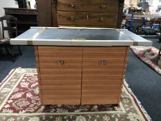 A granite topped double door office work station