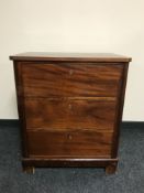 A 19th century mahogany three drawer chest,