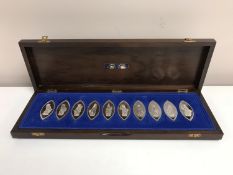 The Queen's Beasts, Ten silver proof tokens, with companion documents, boxed.