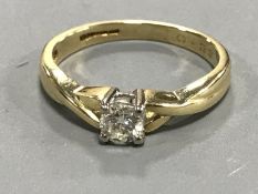 18ct solitaire diamond ring, approximately .23ct. 3.
