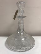 Edinburgh Crystal - A ship's decanter, height 29.5 cm.