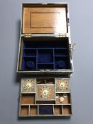 A nineteenth century Vizagapatam table box, width 25.5 cm.