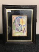 Anton Sulek : Head and Shoulder Study of a Gentleman, watercolour, signed, 25 cm x 18 cm, framed.