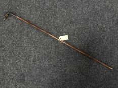 A Victorian cane sword stick with horn grip,