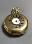 A very fine quality 18ct half hunter Karussell pocket watch, number 1071 by Langford,
