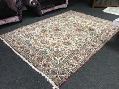 A fringed Eastern carpet