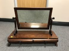 A Victorian mahogany dressing table mirror fitted with two drawers, width 67 cm.