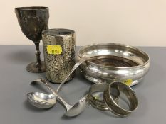 A silver bottle coaster, London 1974,