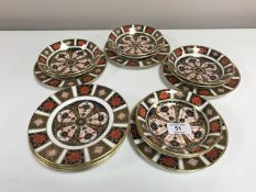 A set of eight Royal Crown Derby side plates, diameter 16 cm,
