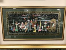 Indian School : A Royal Pageant, watercolour, 102 cm x 44 cm, framed.