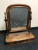 A 19th century mahogany dressing table mirror, fitted with two drawers,