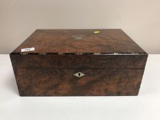 A fine Victorian inlaid walnut writing box.