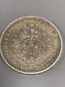 A Deutsches Reich silver five mark 1876