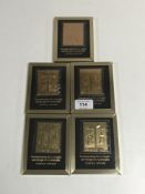 Five framed Los Angeles 1984 Olympics limited edition commemorative stamps,