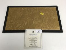 A Wedgwood Egyptian plaque in hand gilded black basalt depicting Lord of the Two Lands,