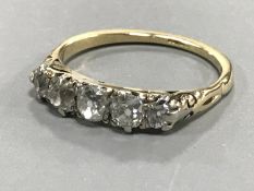 A five stone diamond ring CONDITION REPORT: These are old cut stones.