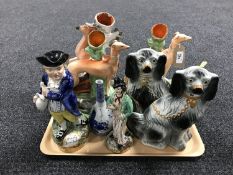 An early 19th century Staffordshire figure 'Gin' & 'Water', height 22 cm,