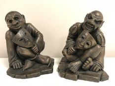 A pair of bookends, modelled as court jesters, manufactured by The Design Clinic, Cornwall,