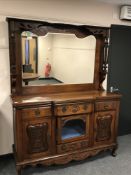 A Victorian mahogany mirror backed sideboard, width 153 cm.