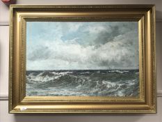 John Falconer Slater : Choppy waters, oil on canvas, 75 cm x 49 cm, signed, framed.