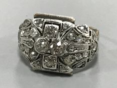 A large fancy diamond cluster ring