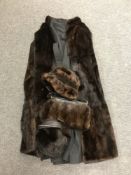 A mid twentieth century beaver fur jacket, together with a lady's fur hat,