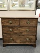 A Regency mahogany chest of four drawers, width 111 cm.