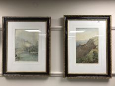 Abraham Hulk : Near Lynton , Devon, watercolour, signed, 38 cm x 25 cm,