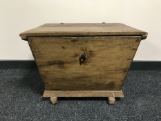 A 19th century oak storage box,