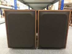 A pair of mid twentieth century Jubal (JBL) J65 teak cased speakers.