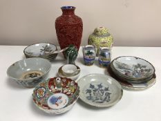 An interesting collection of antique and later Chinese and Japanese ceramics to include Chinese