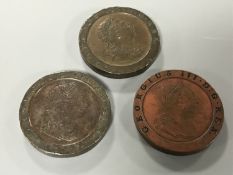 Three Cartwheel tuppences 1797